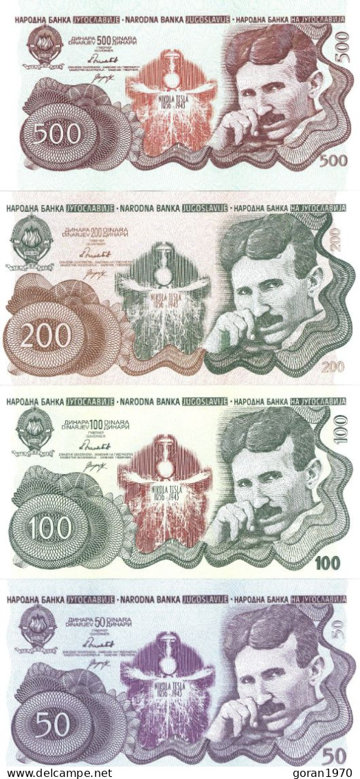 NIKOLA TESLA 50, 100, 200 And 500 Dinara 2024, (Fantasy Banknotes) - Servië