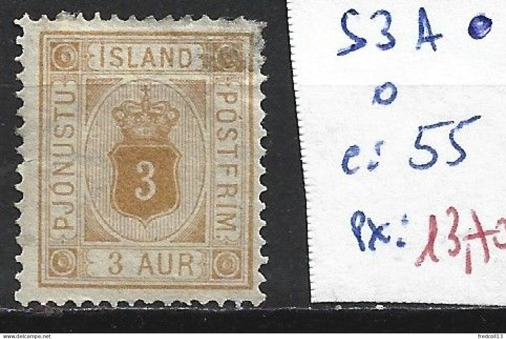 ISLANDE SERVICE 3A Oblitéré Côte 55 € - Dienstmarken