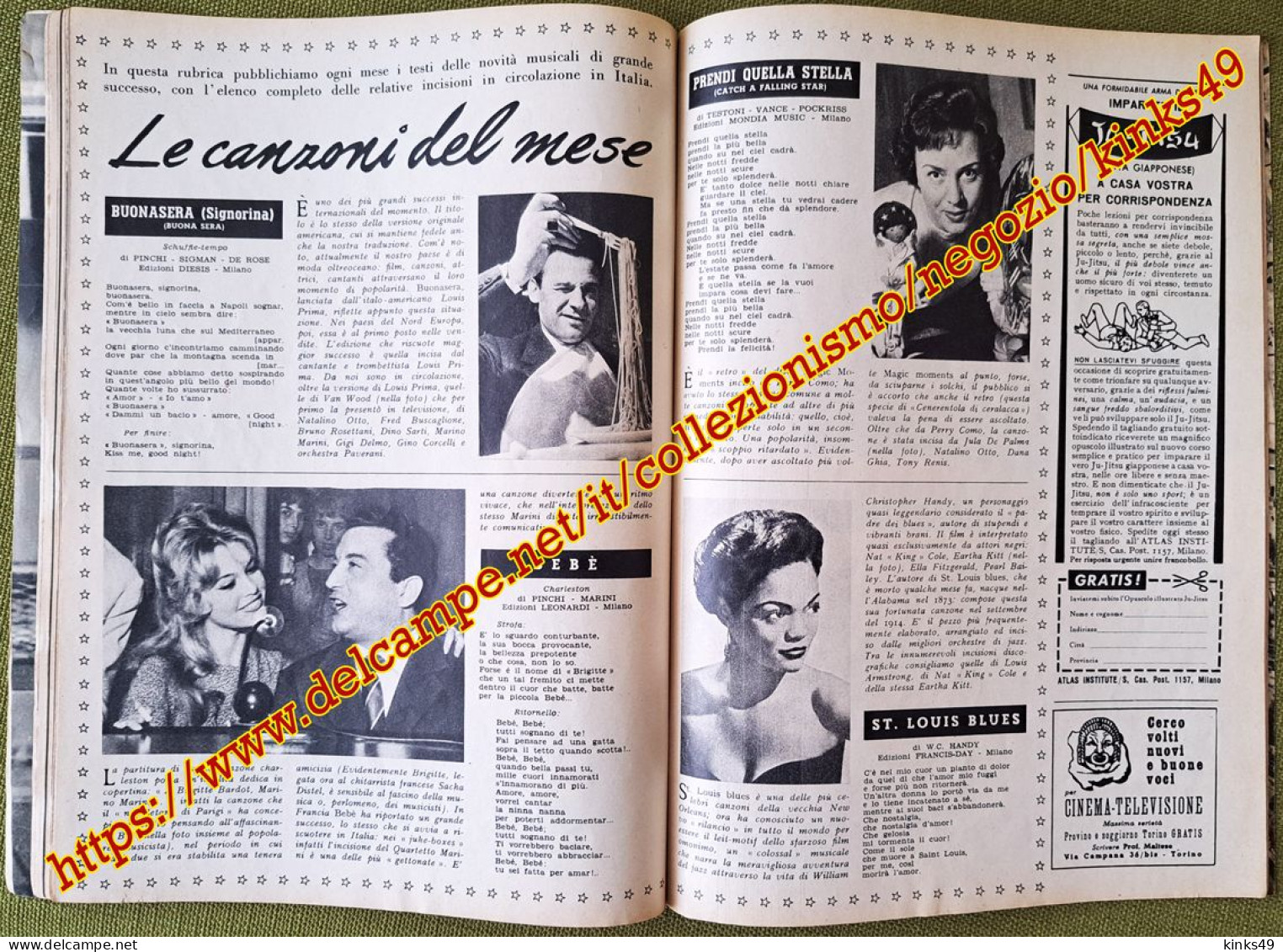 B254> Rivista < SETTENOTE > N° 10 di OTTOBRE 1958 = Copertina CARLA BONI