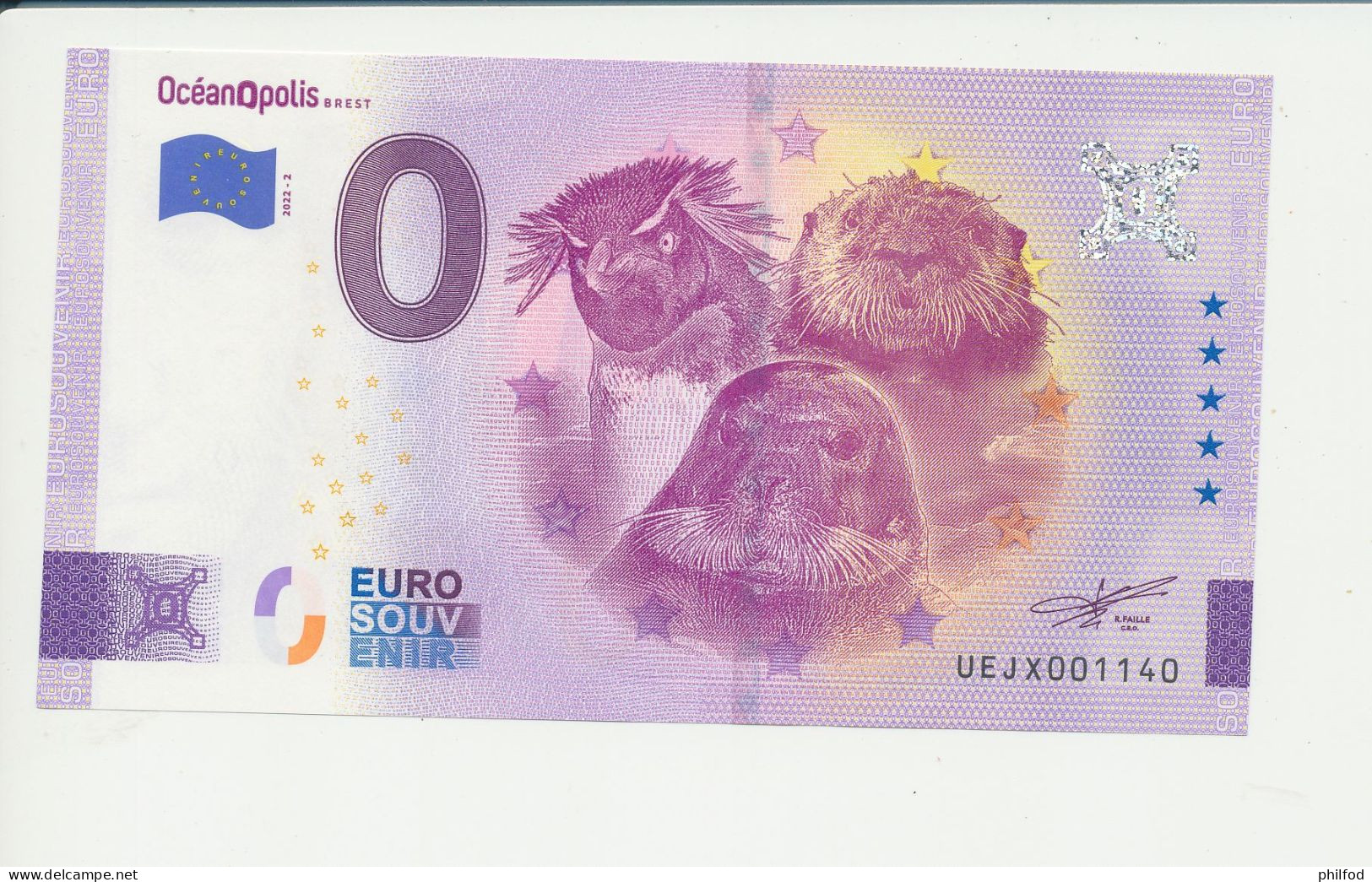 Billet Touristique  0 Euro  - OcéanOpolis BREST - UEJX - 2022-2 -  N° 1140 - Sonstige & Ohne Zuordnung