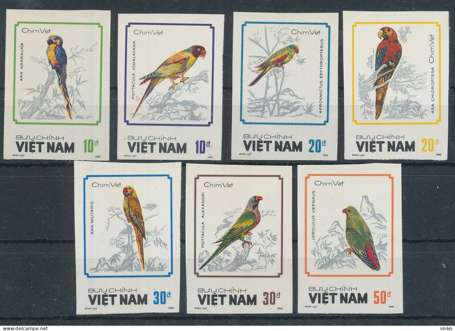 1988. Vietnam - Birds - Papagayos