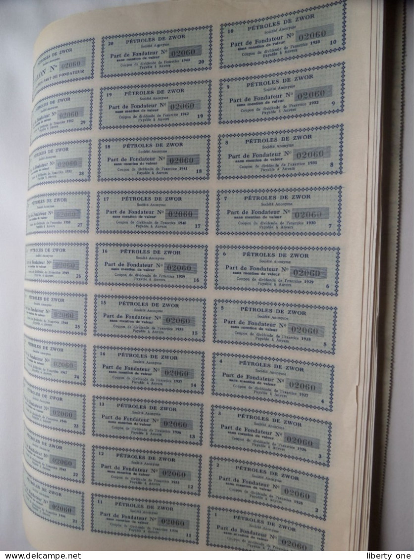 Pétroles De ZWOR S.a. ( Part De FONDATEUR ) Sans Mention De Valeur / Anvers > Nos 2060 T.e.m. 2069 ( 10 Stuks / Pcs.) ! - Petrolio