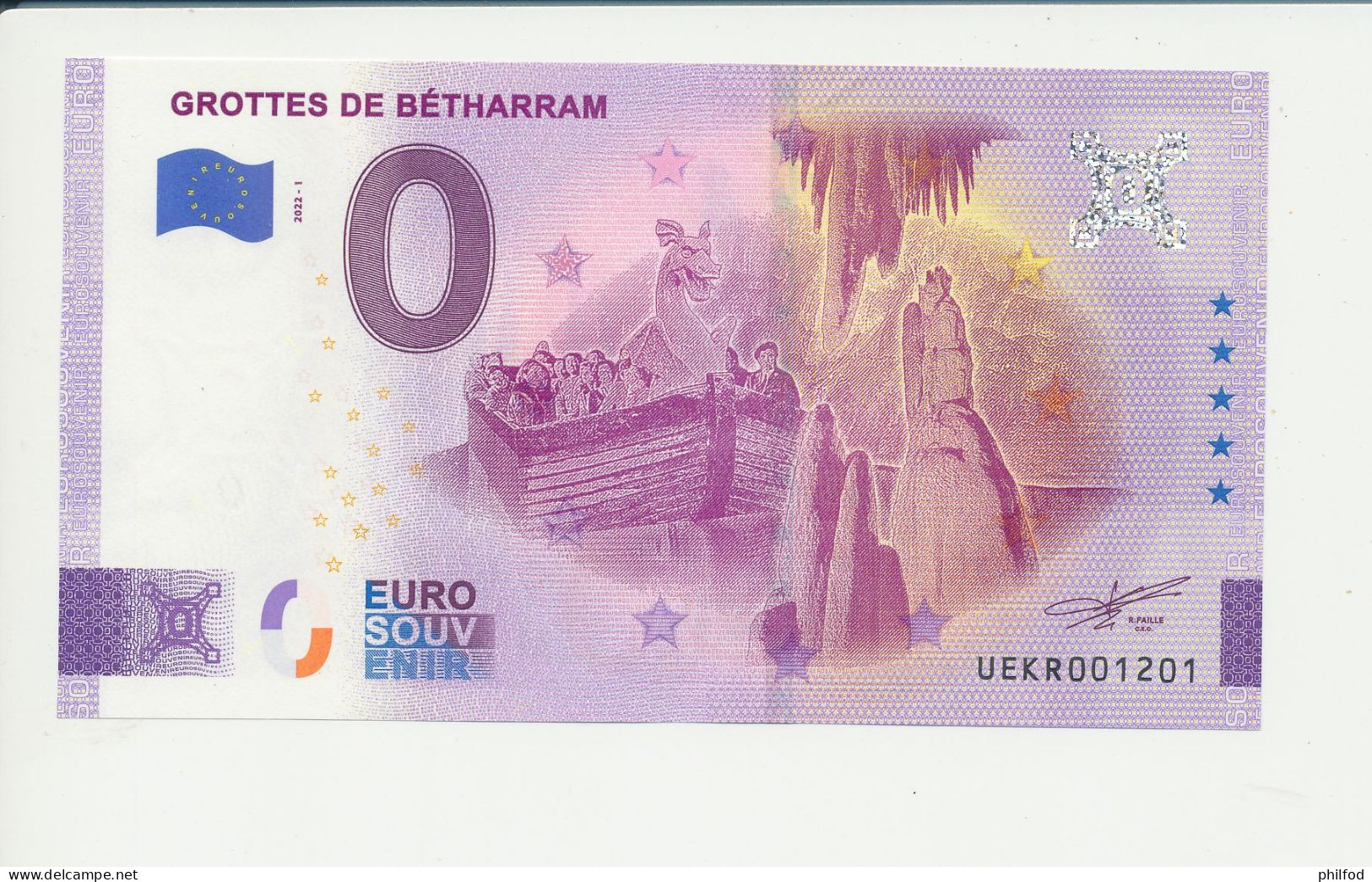 Billet Touristique  0 Euro  - GROTTES DE BETHARRAM - UEKR - 2022-1 -  N° 1201 - Altri & Non Classificati