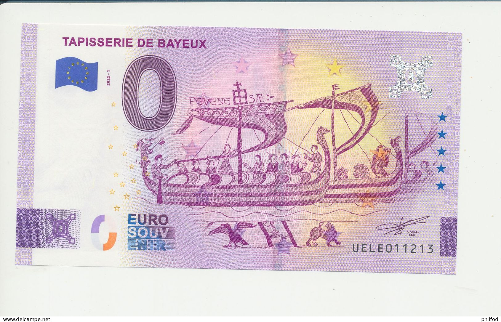 Billet Touristique  0 Euro  - TAPISSERIE DE BAYEUX - UELE - 2022-1 -  N° 11213 - Autres & Non Classés