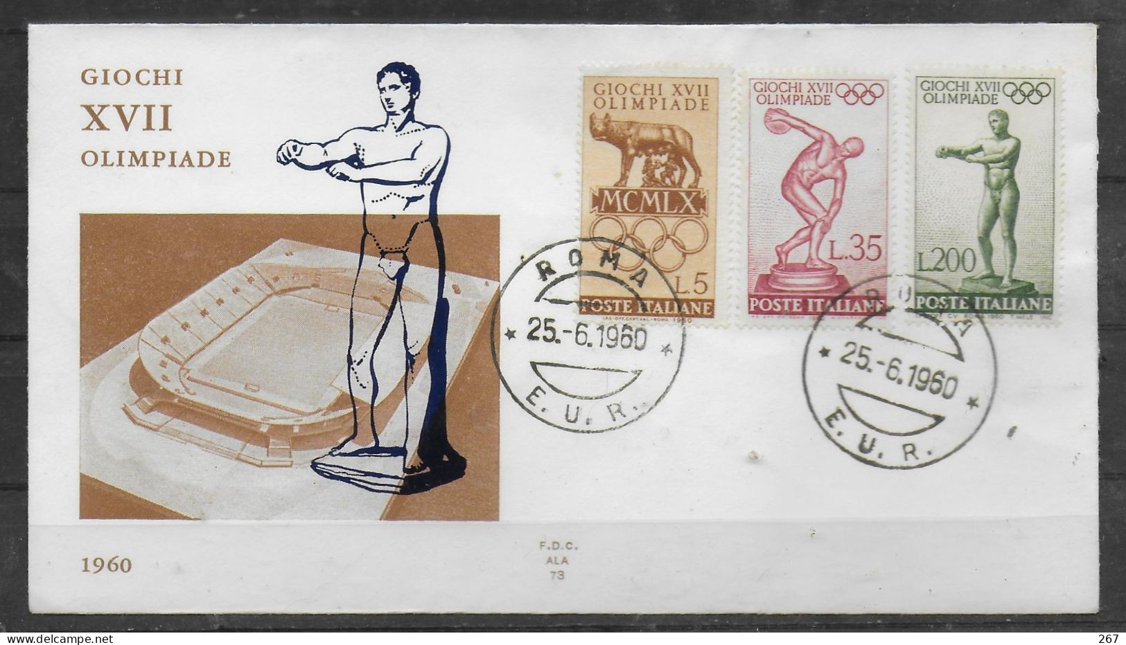 ITALIE    FDC  1960 Stade Discobole Statue - Zomer 1960: Rome