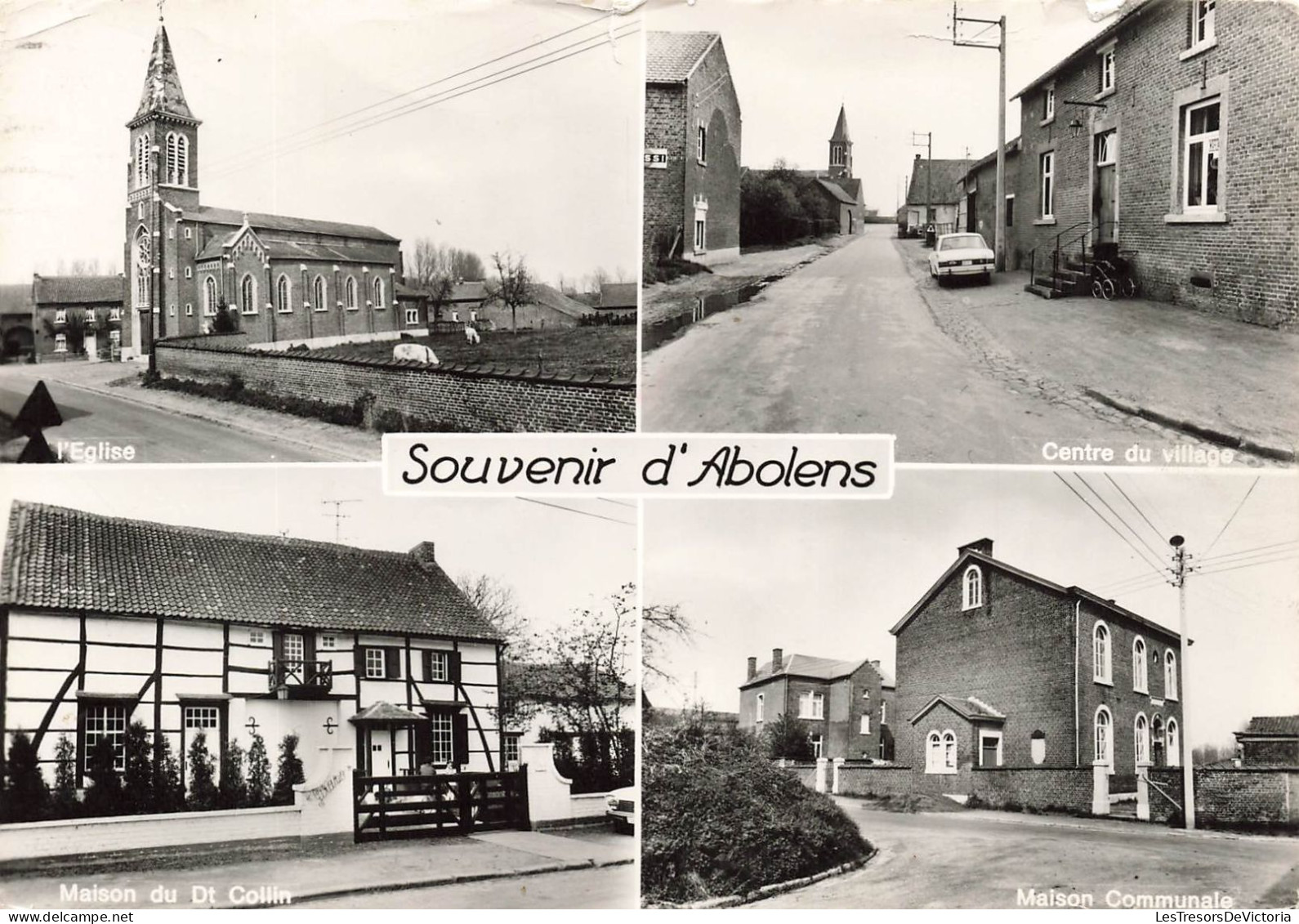 BELGIQUE - Souvenir D'Abolens - L'Eglise - Centre Du Village - Maison Communale - Carte Postale Ancienne - Hannuit