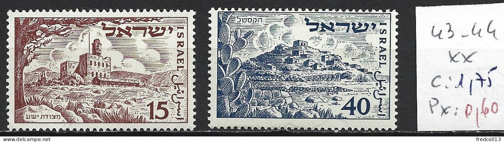 ISRAEL 43-44 ** Côte 1.75 € - Unused Stamps (without Tabs)