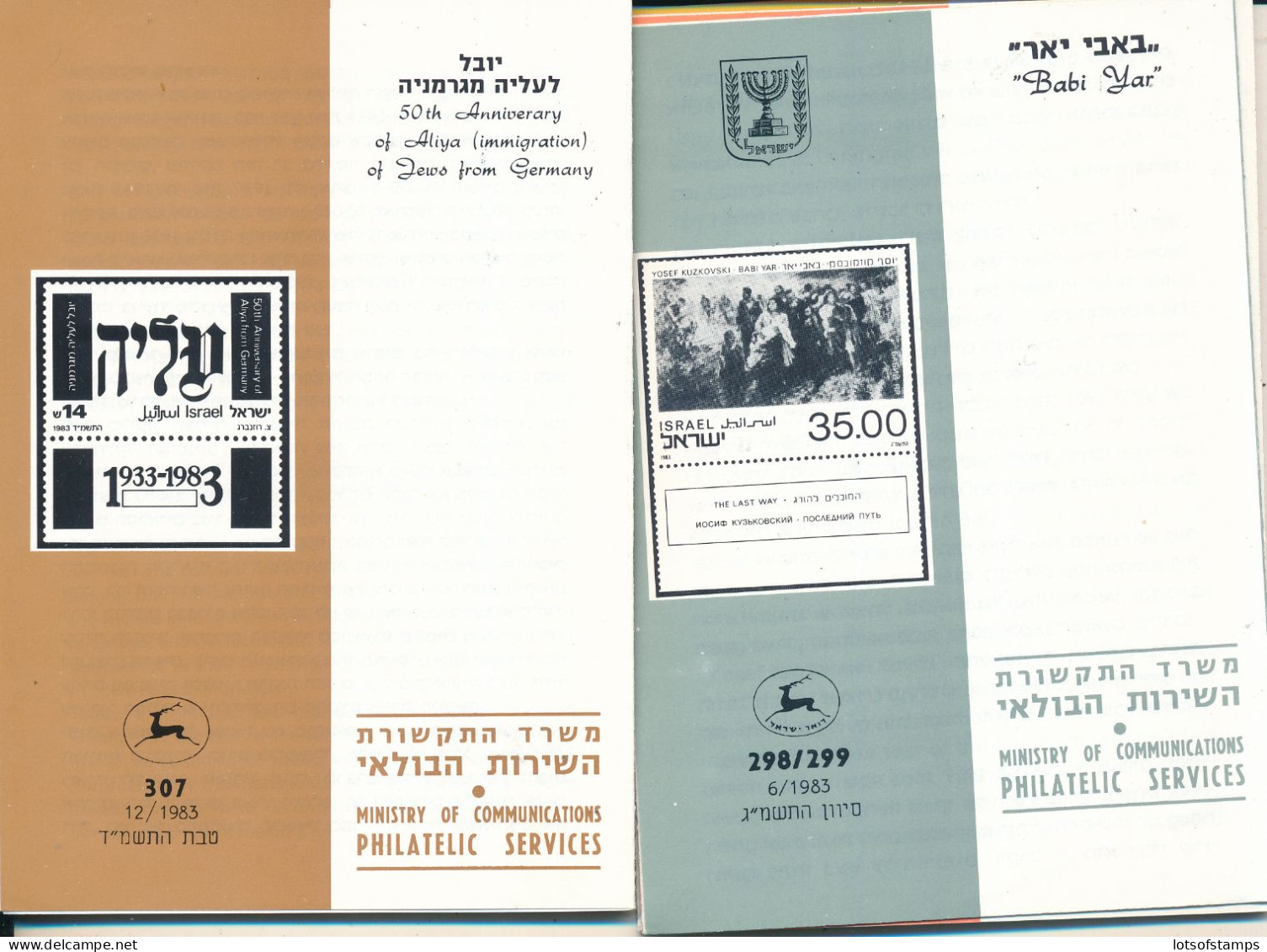 ISRAEL 1983 COMPLETE YEAR SET OF POSTAL SERVICE BULLETINS - MINT - Covers & Documents