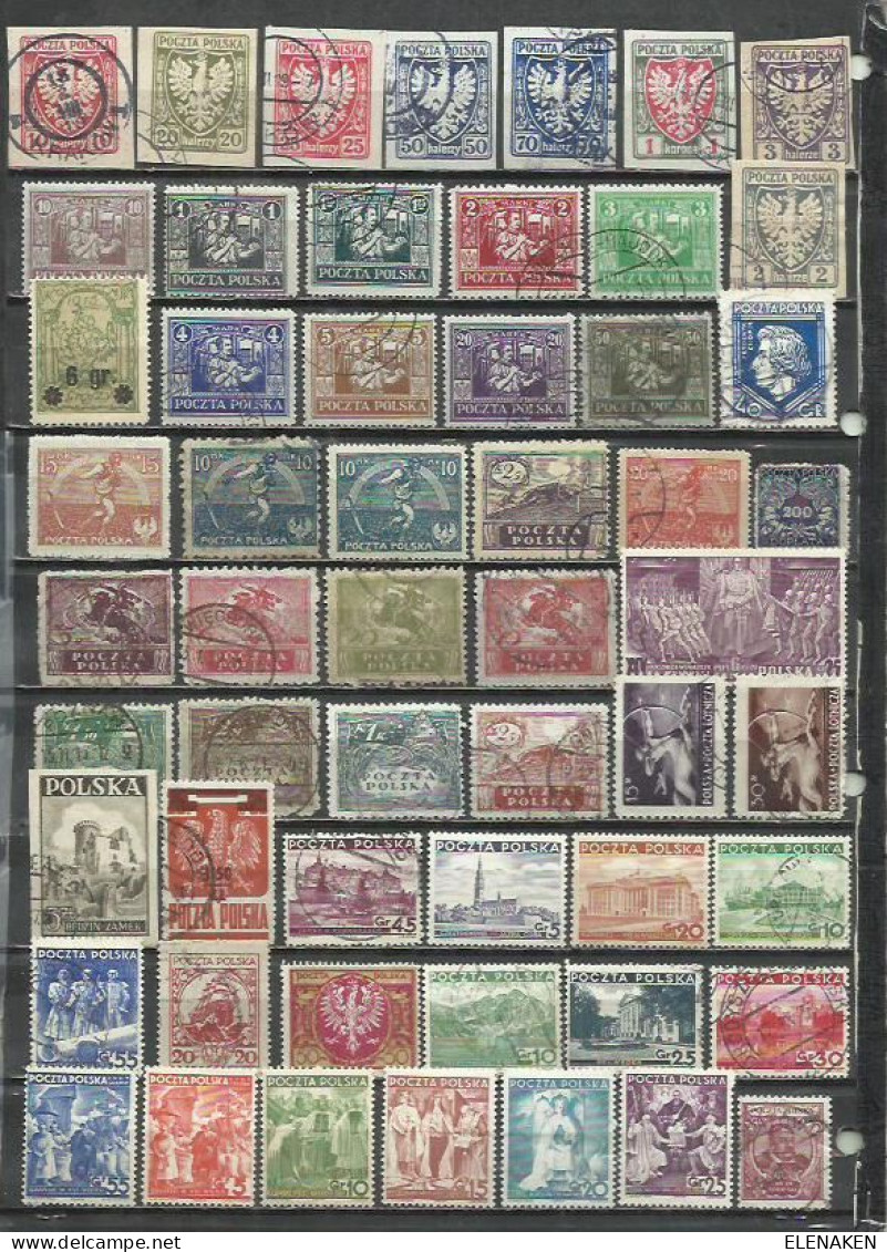 R173-LOTE SELLOS ANTIGUOS POLONIA,CLASICOS,SIN TASAR,SIN REPETIDOS,IMAGEN REAL. POLAND OLD STAMPS LOT, CLASSIC, - Collections