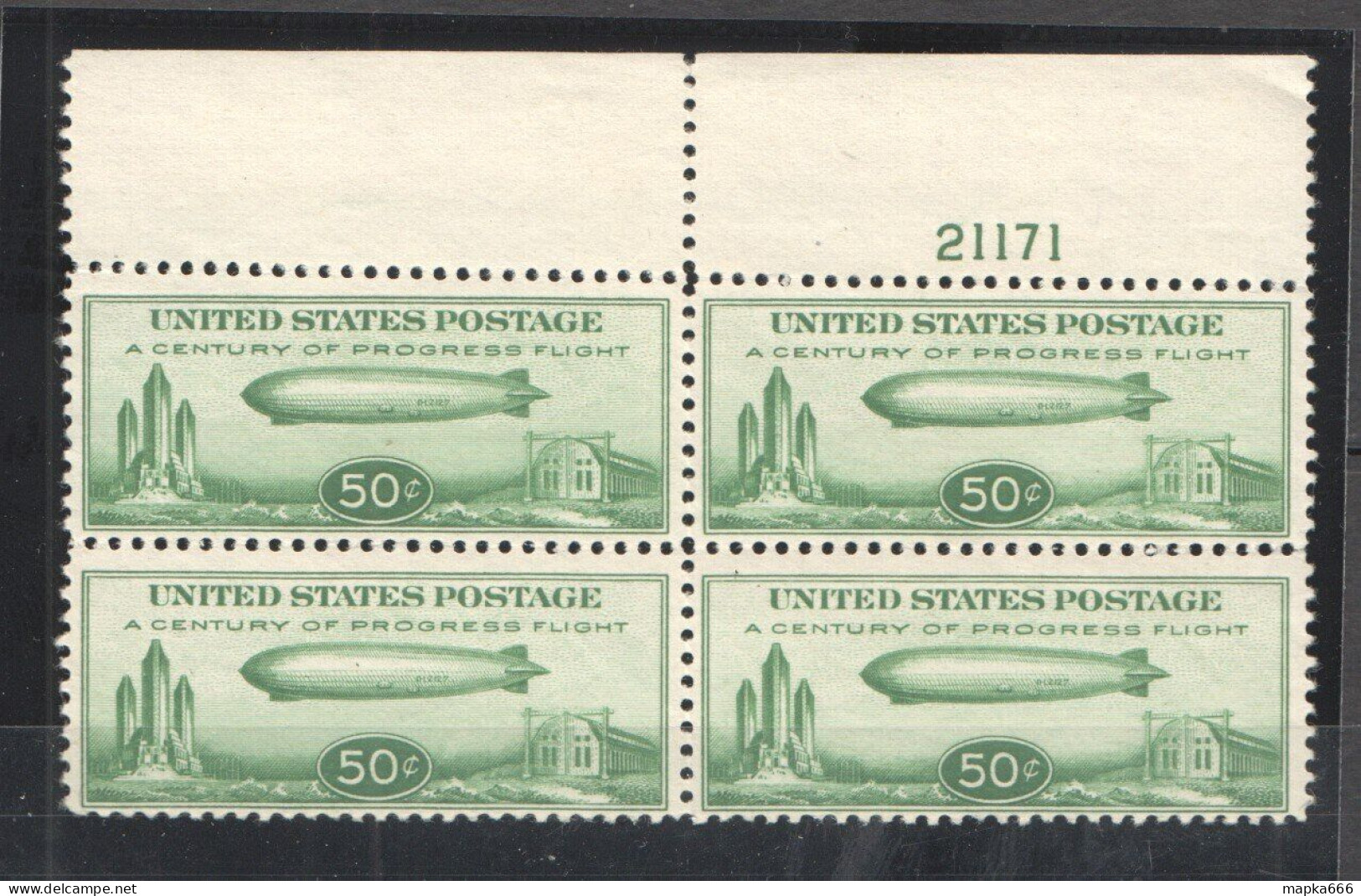 Oz0593 1933 Usa Dirigibles Progress Flight Michel #358 Mh - Other & Unclassified