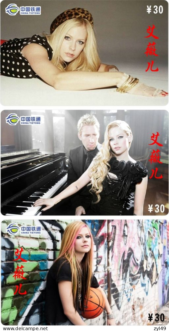 M14030 China Phone Cards Avril Lavigne 250pcs - Musique