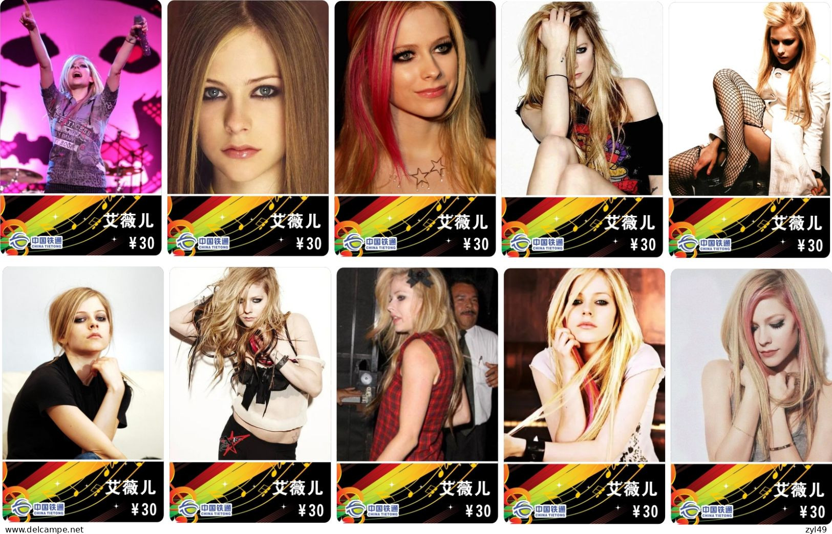 M14030 China phone cards Avril Lavigne 250pcs