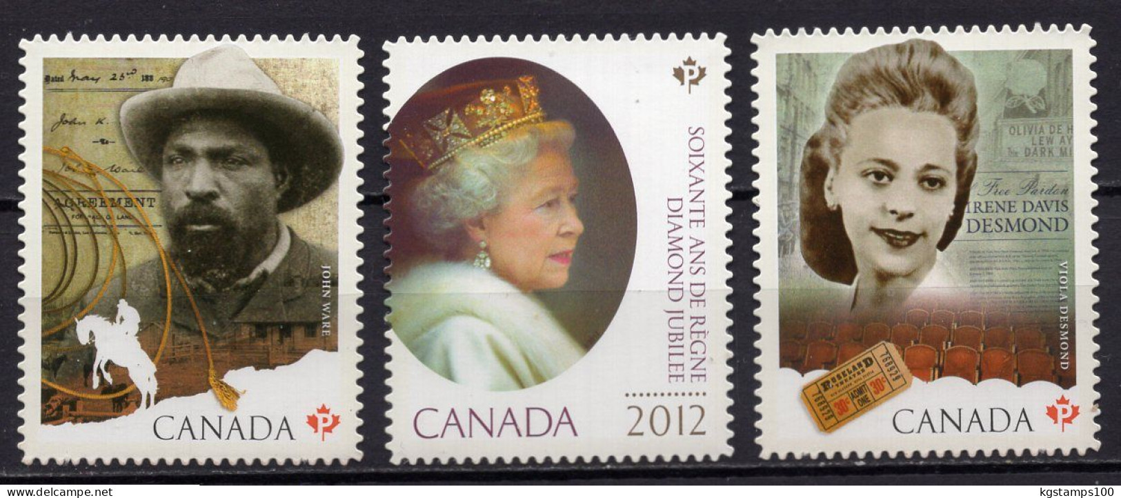 CANADA 2012 FAMOUS PEOPLE 3 STAMPS** - Famous Ladies