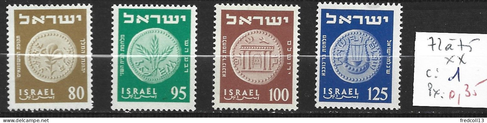 ISRAEL 72 à 75 ** Côte 1 € - Unused Stamps (without Tabs)