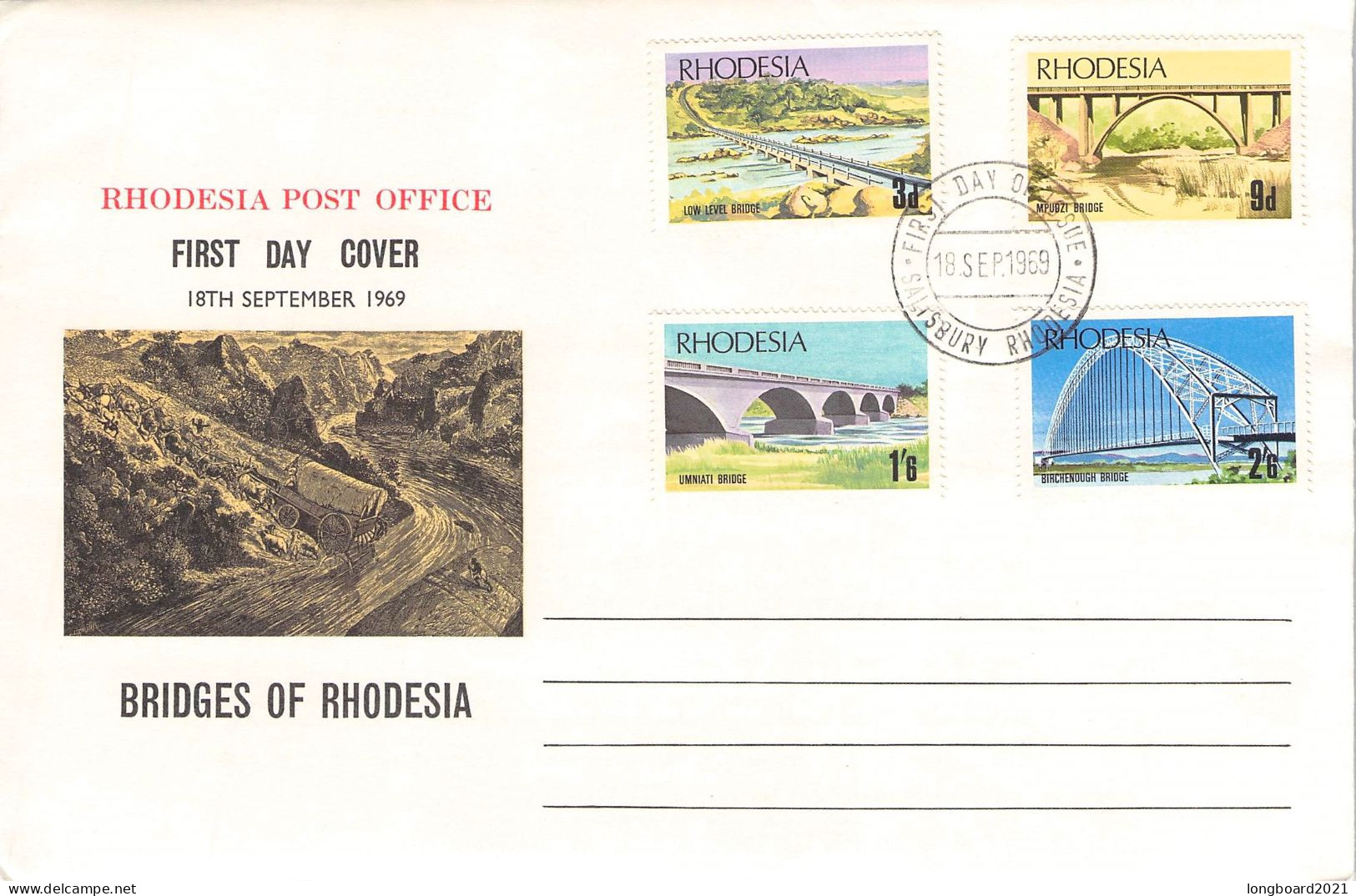 RHODESIA - FDC 1969 BRIDGES  / 5059 - Rhodesia (1964-1980)