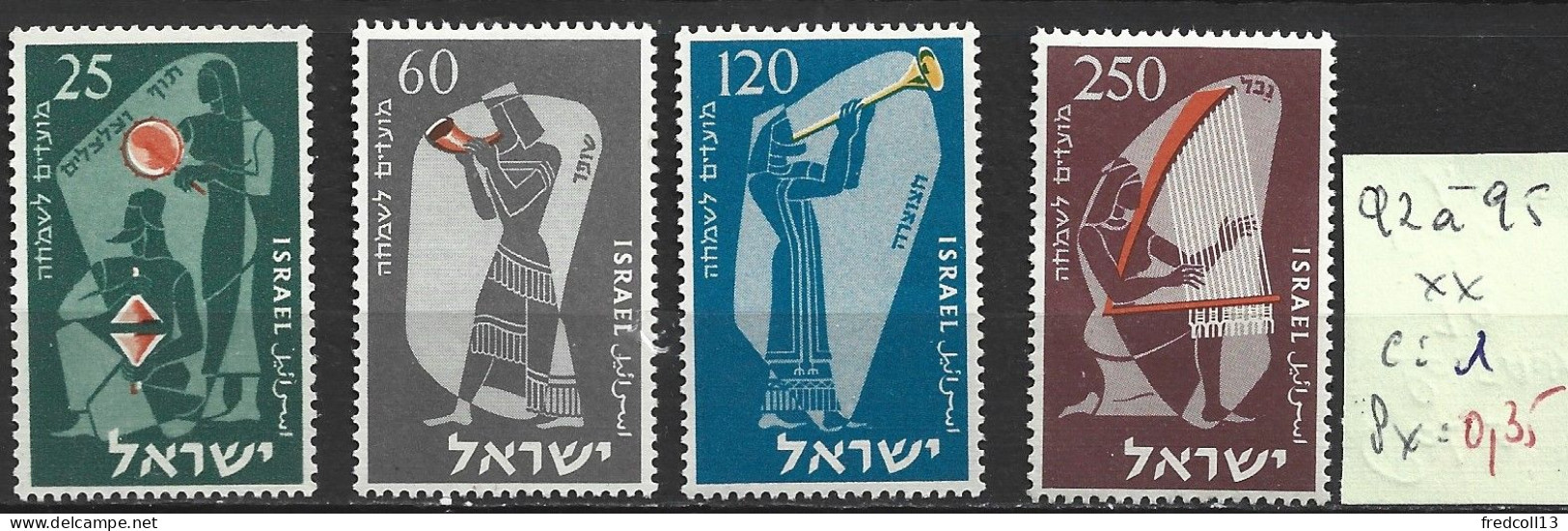 ISRAEL 92 à 95 ** Côte 1 € - Unused Stamps (without Tabs)
