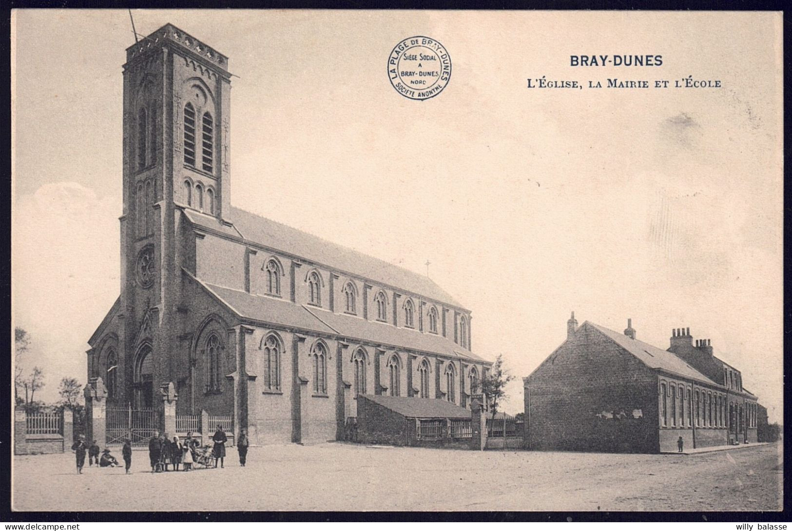 +++ CPA - France 59 - BRAY DUNES - Eglise , Mairie Et Ecole  // - Bray-Dunes