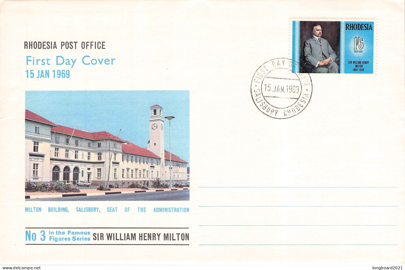 RHODESIA - FDC 1969 MILTON  / 5061 - Rhodesien (1964-1980)