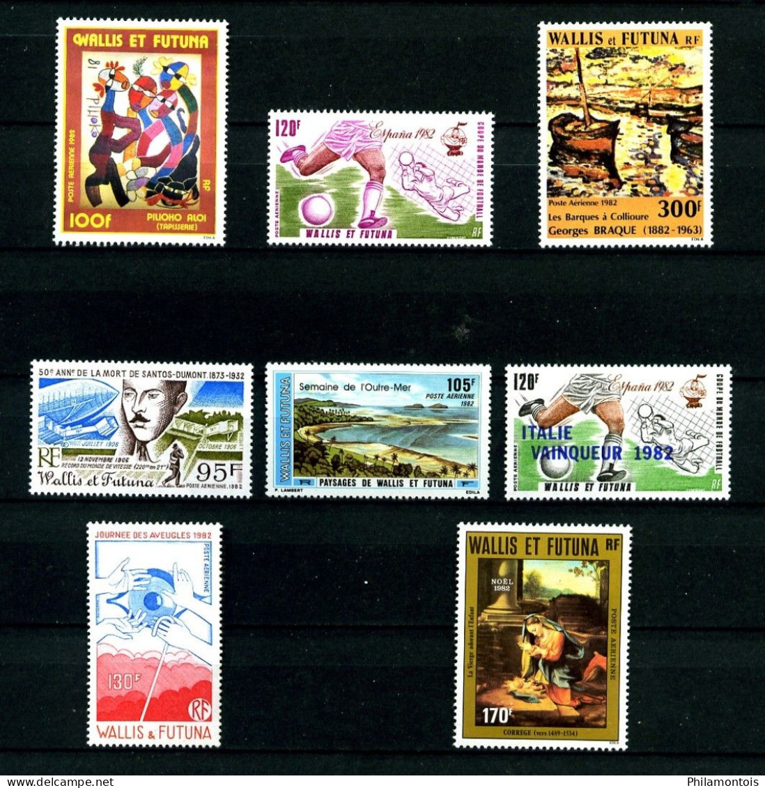WALLIS - Année Complète PA 1982 - PA 114/121 - Complet 8 Timbres - Neufs N** - Très Beaux (certains Gomme Mate) - Full Years