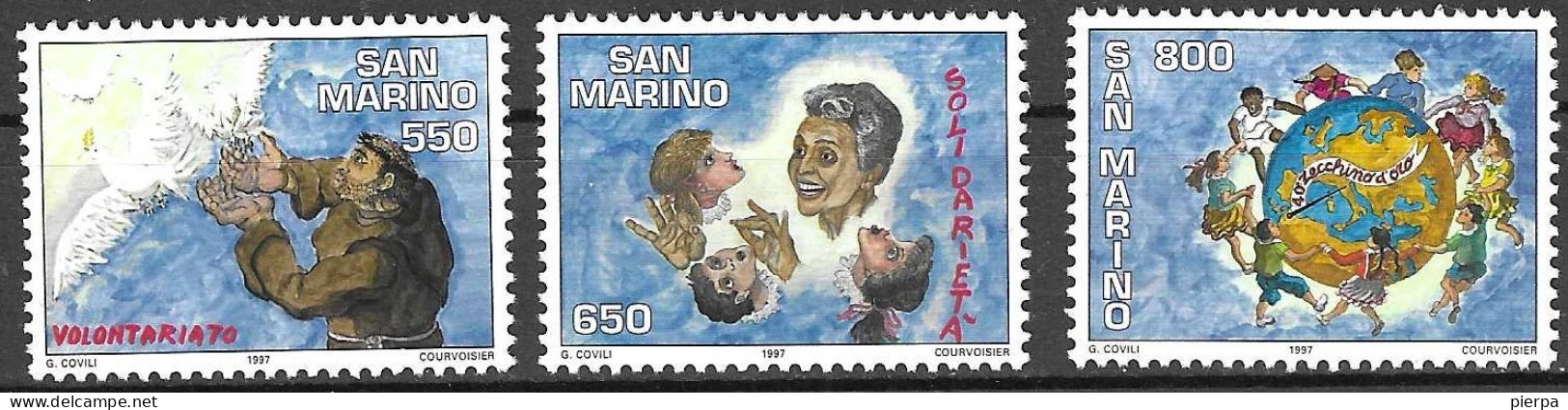 SAN MARINO - 1997 - VOLONTARIATO - SERIE 3 VALORI - NUOVO MNH** ( YVERT 1541\3 - MICHEL 1753\5 -SS 1596\8) - Nuevos