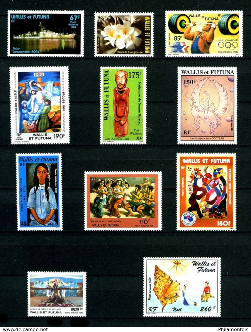 WALLIS - Année Complète PA 1984 - PA 132/142 - Complet 11 Timbres - Neufs N** - Très Beaux (certains Gomme Mate) - Volledig Jaar