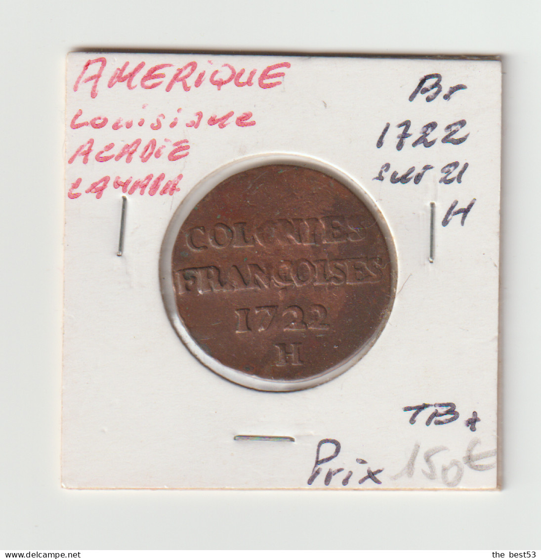 Louisiane Française  -  Br.  1722 Sur 21 -  TB+ - Other & Unclassified