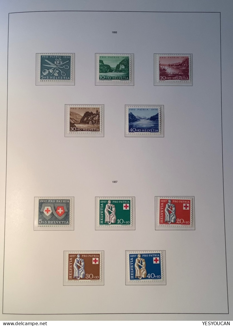 Pro Patria 1944-1957 ZNr B22-B85 ** All 14 Sets Complete  VF/TB MNH/postfrisch  (Schweiz Architecture Houses Sport Lake - Nuovi