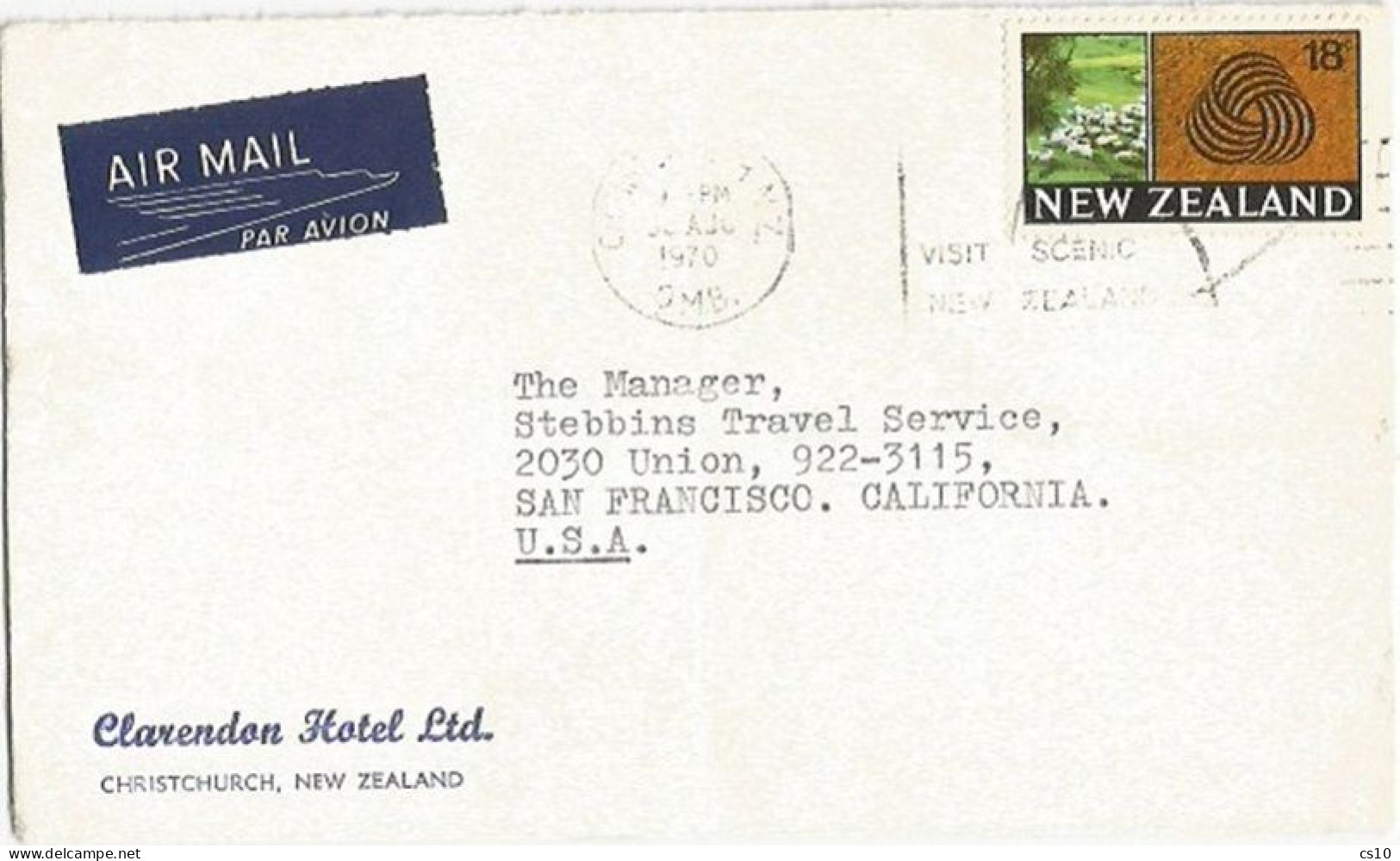 New Zealand AirmailCV ChristChurch 30aug1970 With Wool Production Propaganda C.18 Solo Franking - Brieven En Documenten