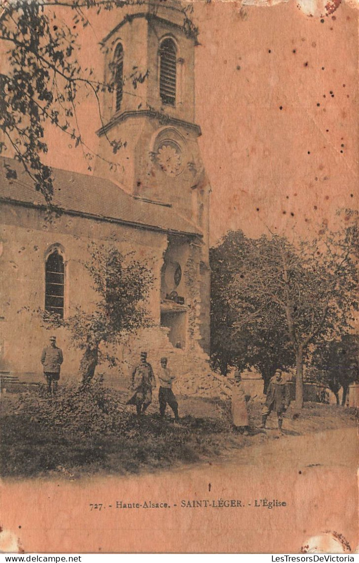 BELGIQUE- Haute-Alsace - Saint-Léger - Vue Devant L'Eglise - Carte Postale Ancienne - Saint-Léger