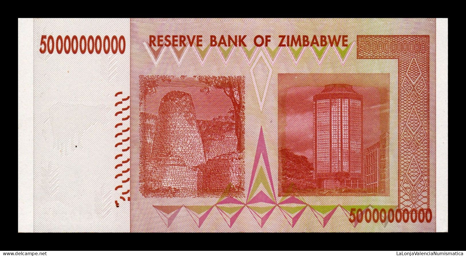 Zimbabwe 50000000000 50 Billion Dollars 2008 Pick 87 Sc Unc - Zimbabwe