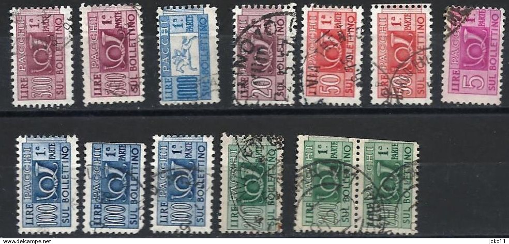 Italien, 1955, 12 Paketmarken, Gestempelt - Postpaketten