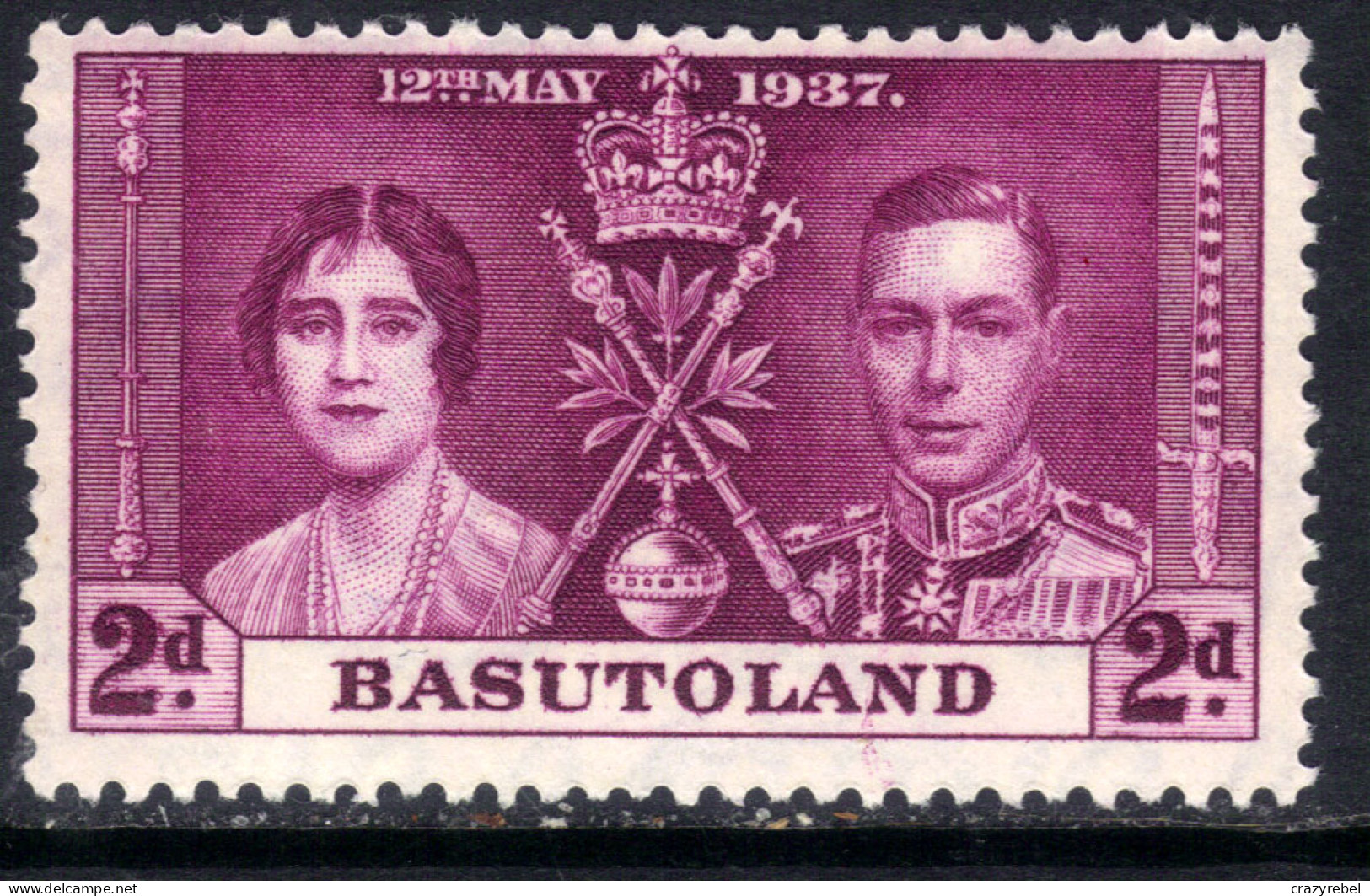 Basutoland 1937 KGV1 2d Bright Purple Coronation Umm SG 16 ( J1455 ) - 1933-1964 Crown Colony