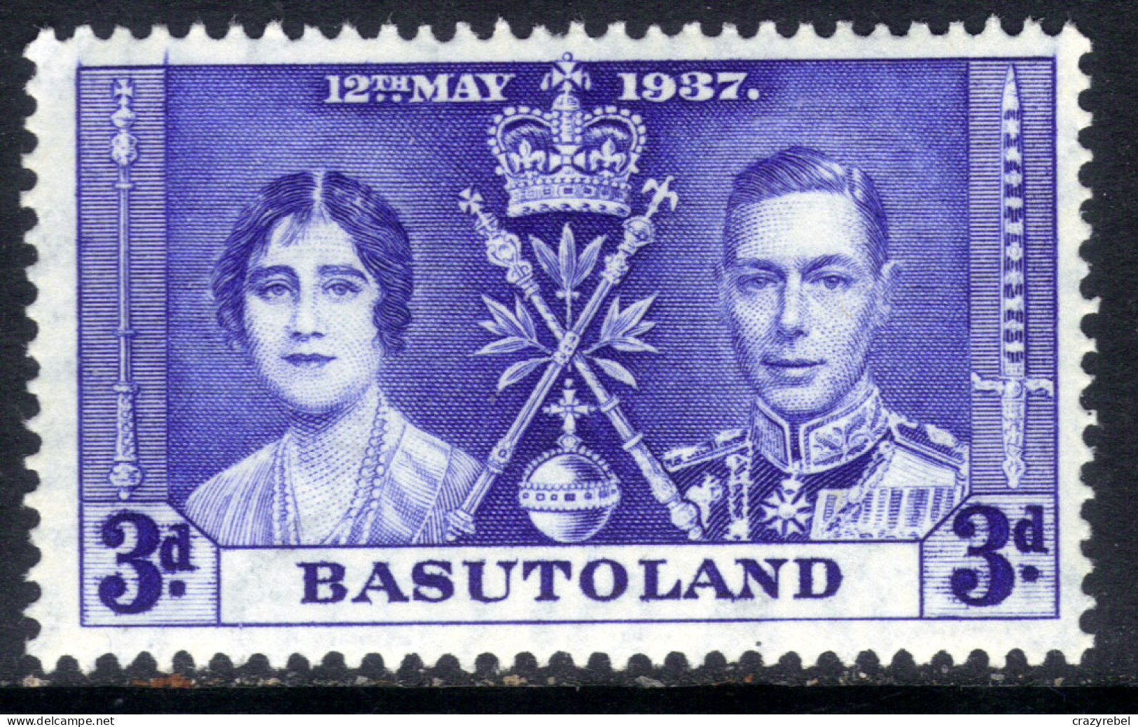 Basutoland 1937 KGV1 3d Bright Blue Coronation Umm SG 17 ( D831 ) - 1933-1964 Crown Colony