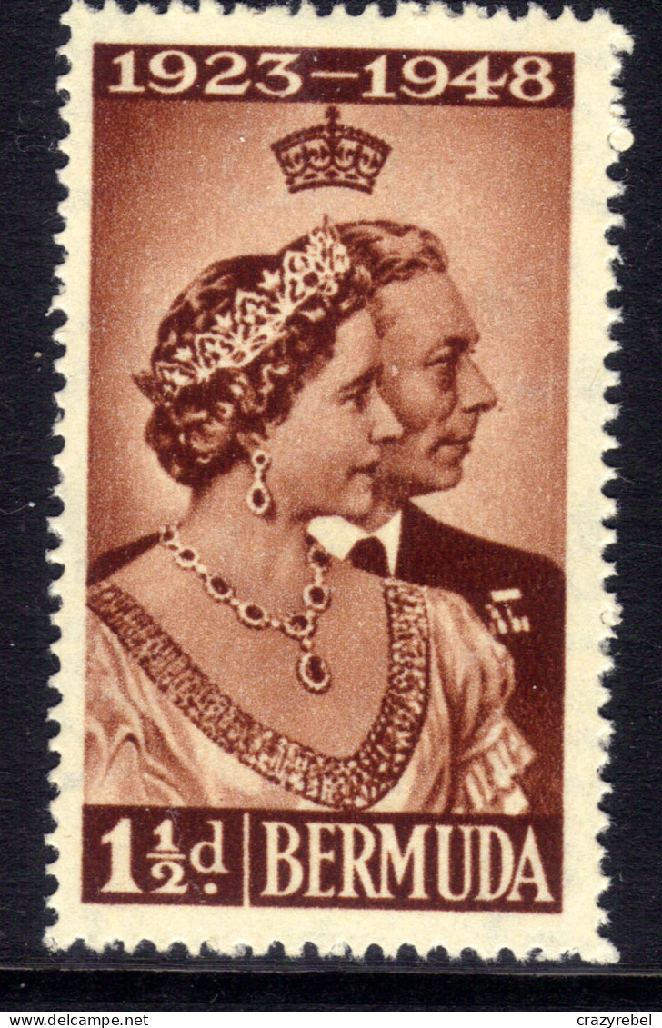 Bermuda 1948 KGV1 1 1/2d Brown Silver Wedding Umm SG 125 ( D873 ) - Bermuda