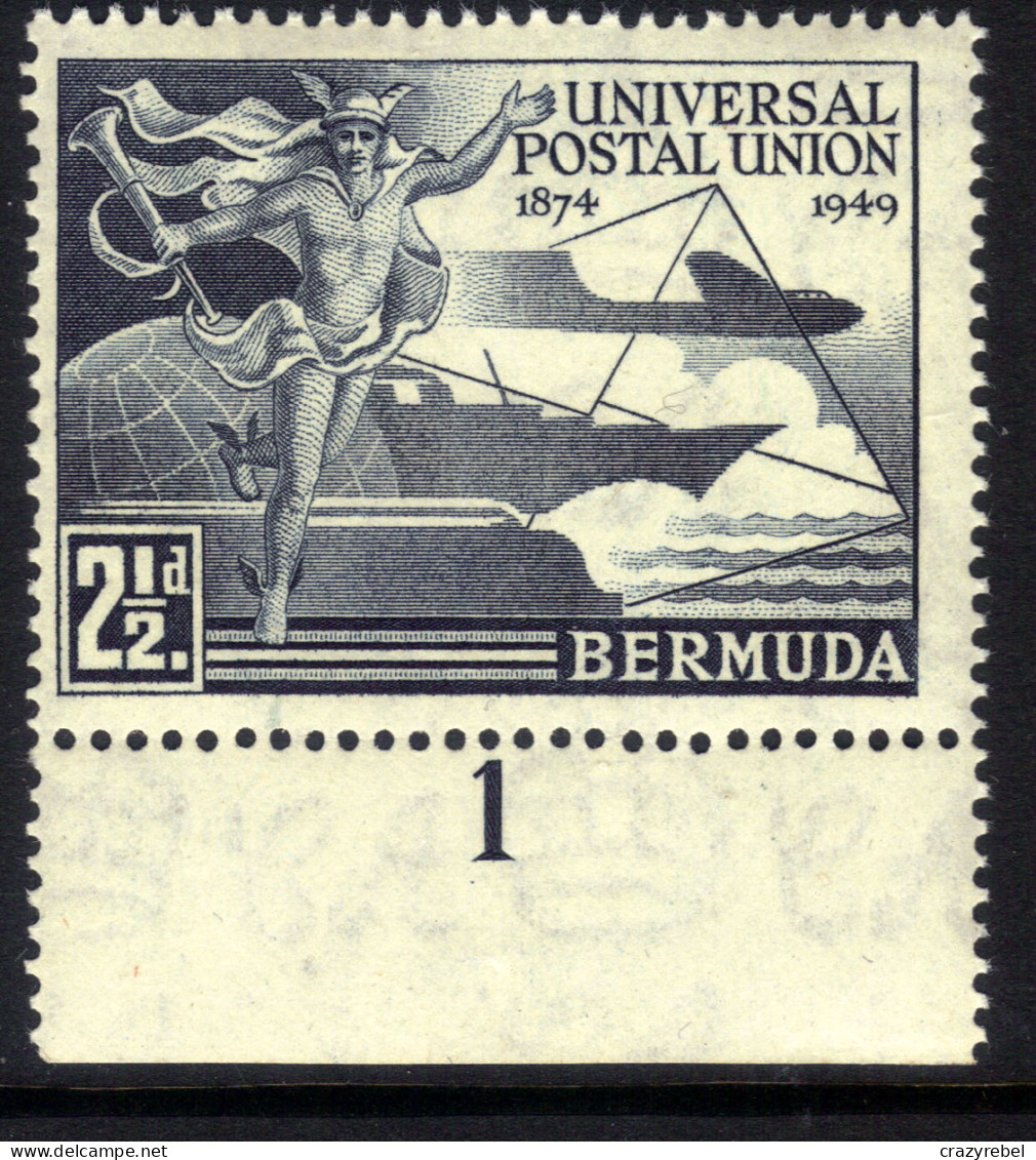 Bermuda 1949 KGV1 2 1/2d Blue Black 75th Anniv UPU Umm SG 130 ( H230 ) - Bermuda