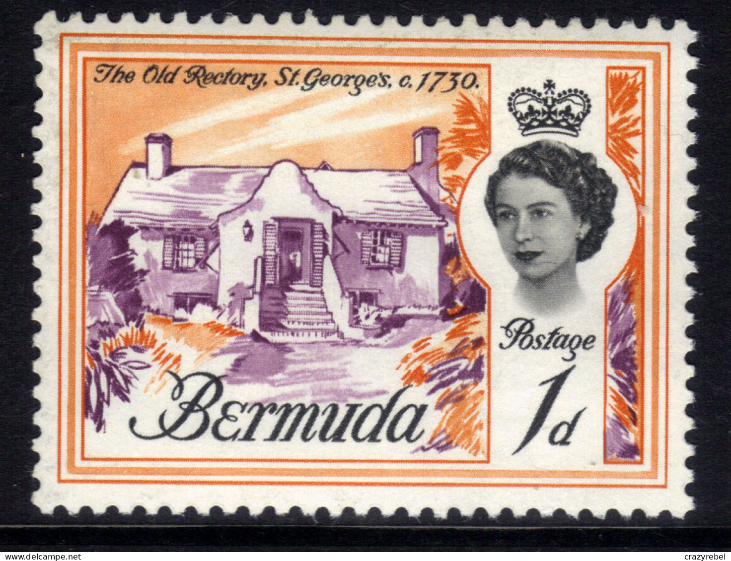 Bermuda 1962 - 68 QE2 1d The Old Rectory  St Georges  Umm SG 163 ( G561 ) - Bermuda