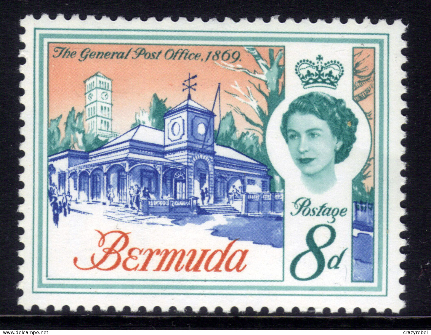 Bermuda 1962 - 68 QE2 8d General Post Office Hamilton Umm SG 169 ( L1424 ) - Bermuda