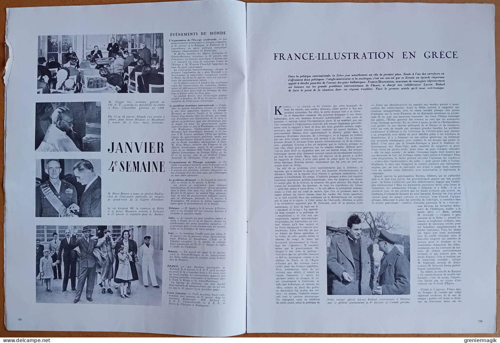 France Illustration N°122 31/01/1948 En Grèce Par Lucien Bodard/Palestine/Mauritanie/Le Café-Concert N'est Plus/Monaco - Algemene Informatie
