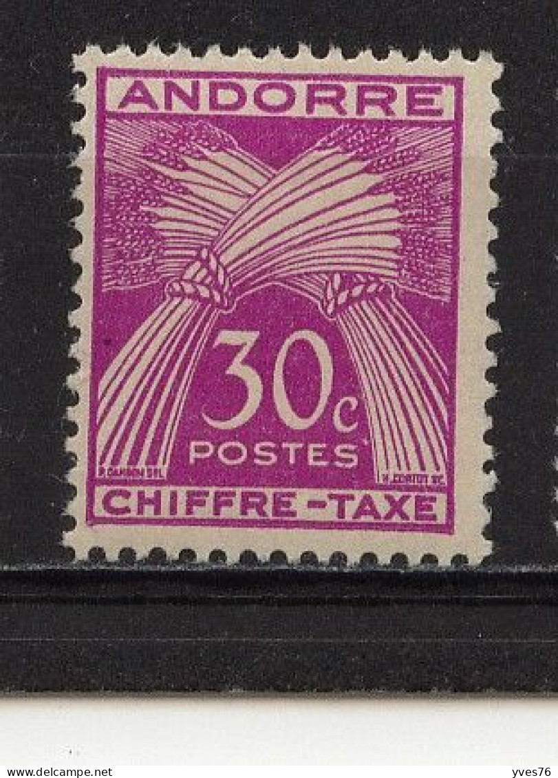 ANDORRE - Y&T Taxe N° 22** - MNH - Type Gerbe - Nuovi