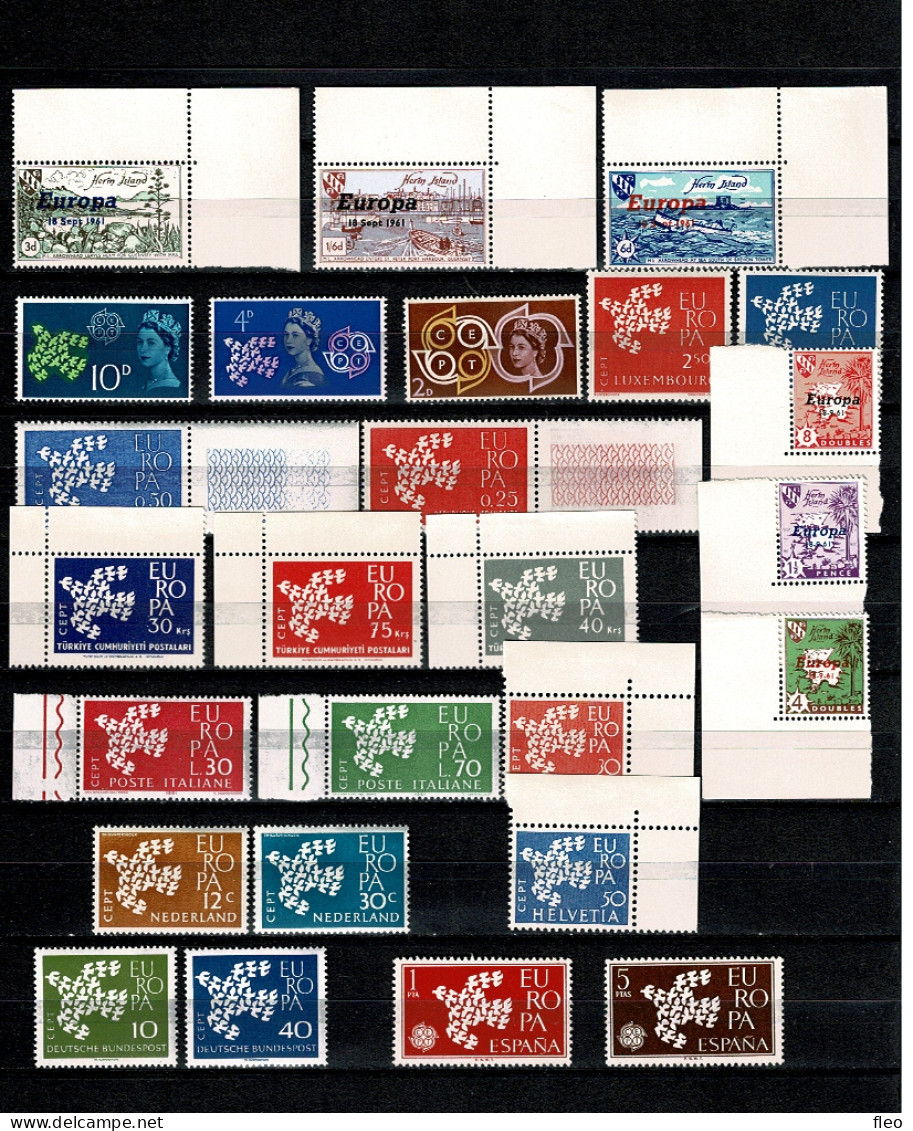 EUROPA 1961 TIMBRES** - 1961