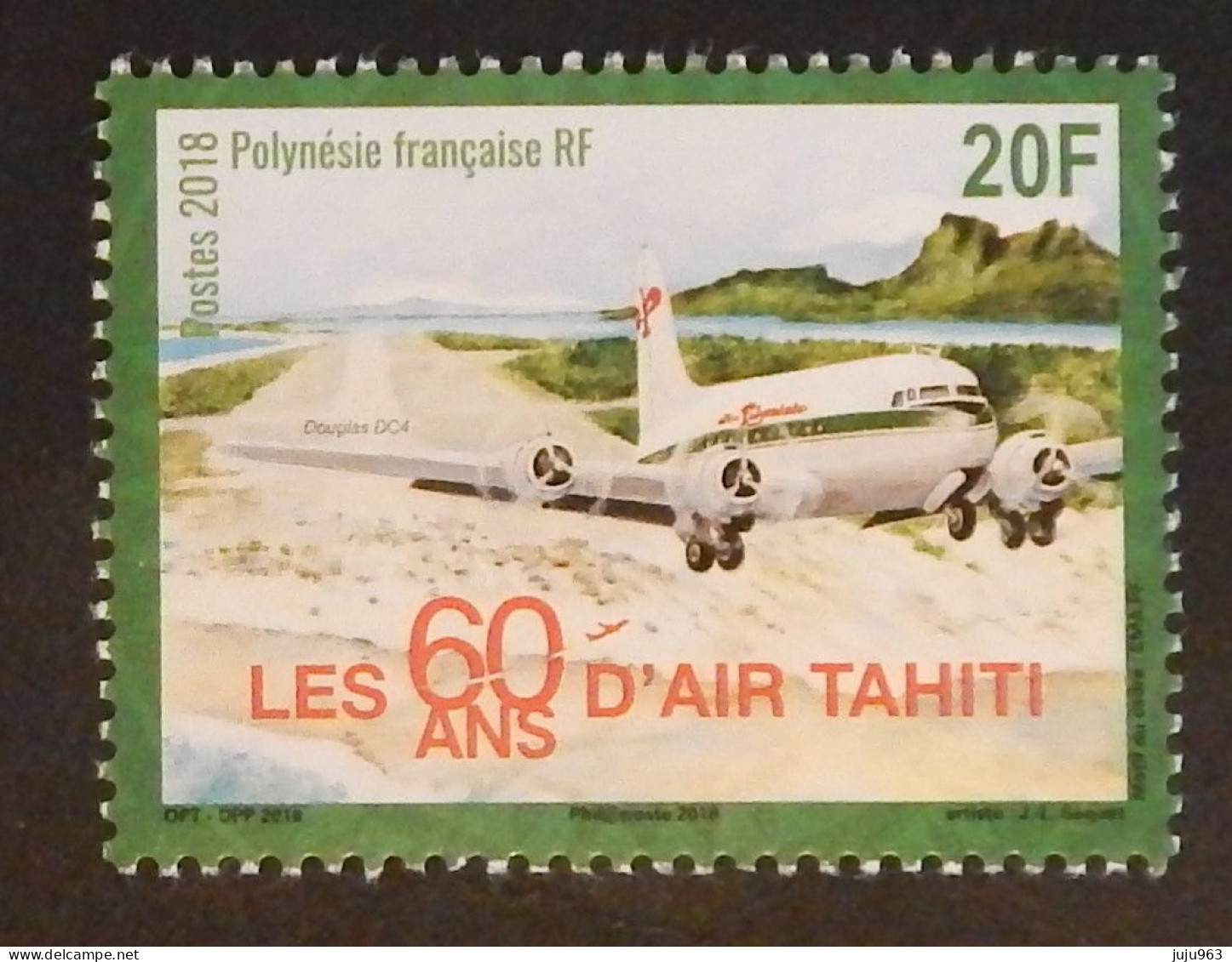 POLYNESIE FRANCAISE  YT 1177 NEUF**MNH "LES 60 ANS D'AIR HAITI" ANNÉE 2018 - Neufs