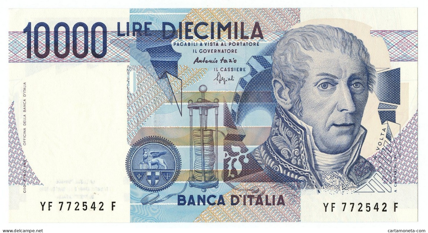 10000 LIRE BANCA D'ITALIA ALESSANDRO VOLTA LETTERA F 26/04/1994 FDS-/FDS - Sonstige & Ohne Zuordnung