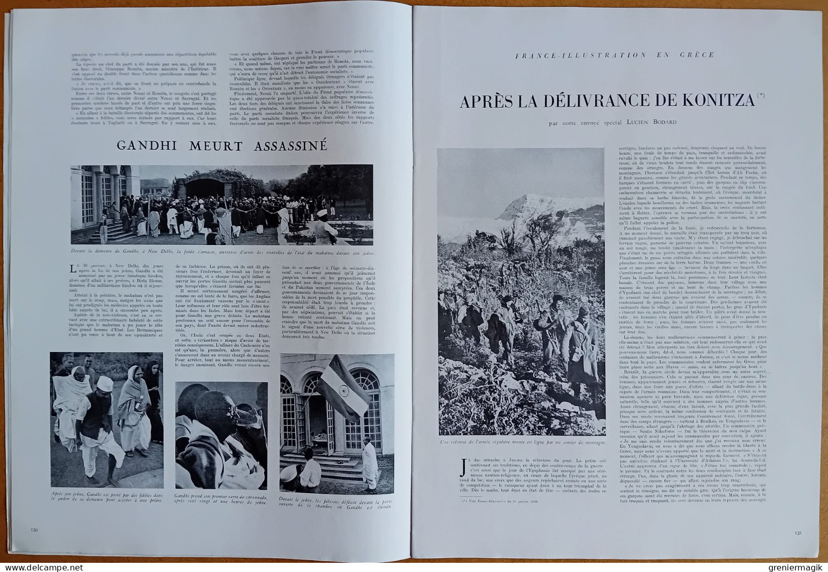 France Illustration N°123 07/02/1948 Assassinat De Gandhi/En Grèce Par L. Bodard/Génissiat/Mauritanie/Pontoise/Cerdan - Informaciones Generales