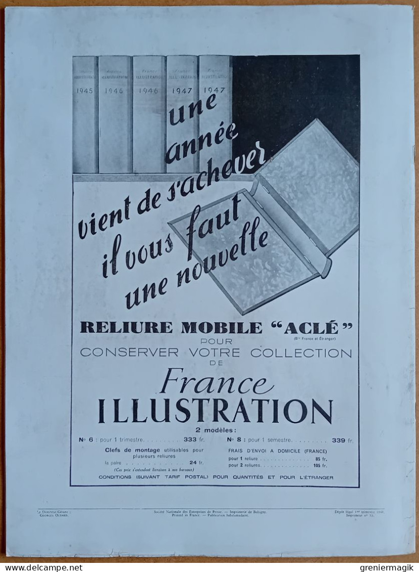 France Illustration N°123 07/02/1948 Assassinat de Gandhi/En Grèce par L. Bodard/Génissiat/Mauritanie/Pontoise/Cerdan