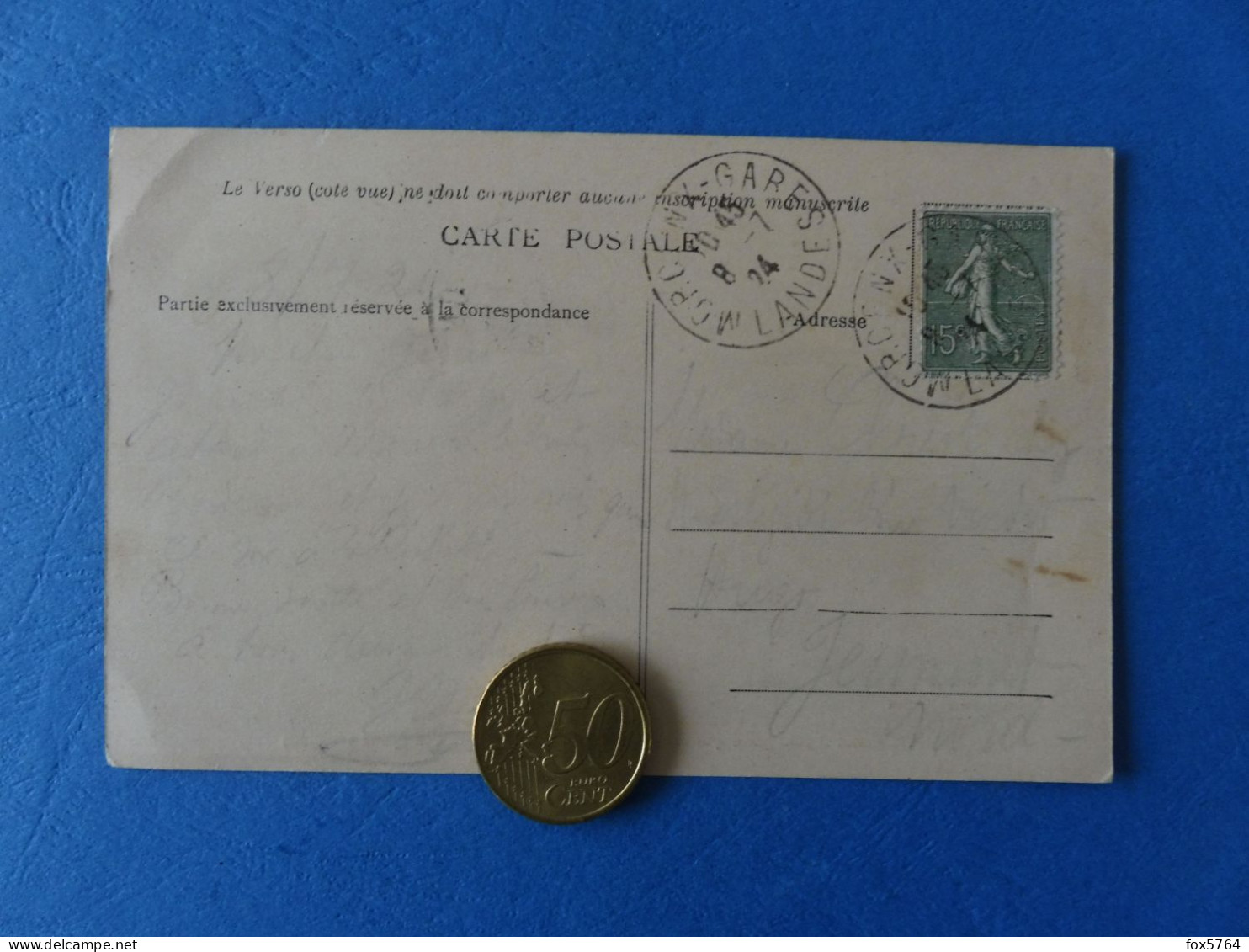 CARTE / CPA / LANDES / Souvenir MORCENX / écrite 1924 - Morcenx