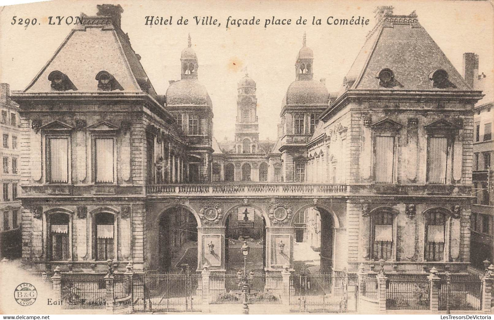 FRANCE - Lyon - Hôtel De Ville - Façade Place De La Comédie - Carte Postale Ancienne - Otros & Sin Clasificación