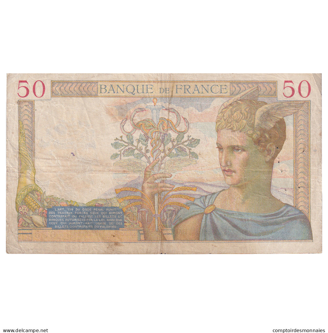 France, 50 Francs, Cérès, 1936, M.4777, TB, Fayette:17.28, KM:81 - 50 F 1934-1940 ''Cérès''