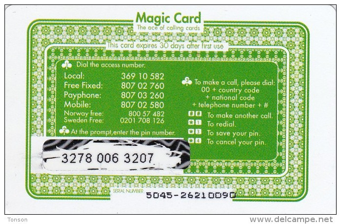 Norway,  Prepaid Card P, Magic Card, 50 Units, 2  Scans.   Also Denmark And Sweden - Norvegia