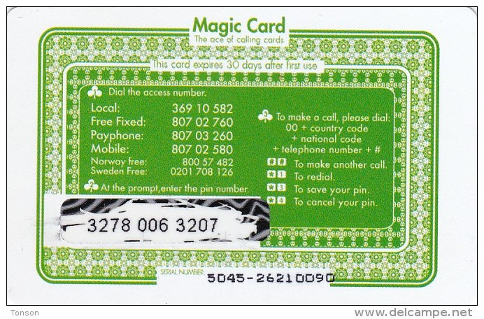Norway,  Prepaid Card P, Magic Card, 50 Units, 2  Scans.   Also Denmark And Sweden - Norvège