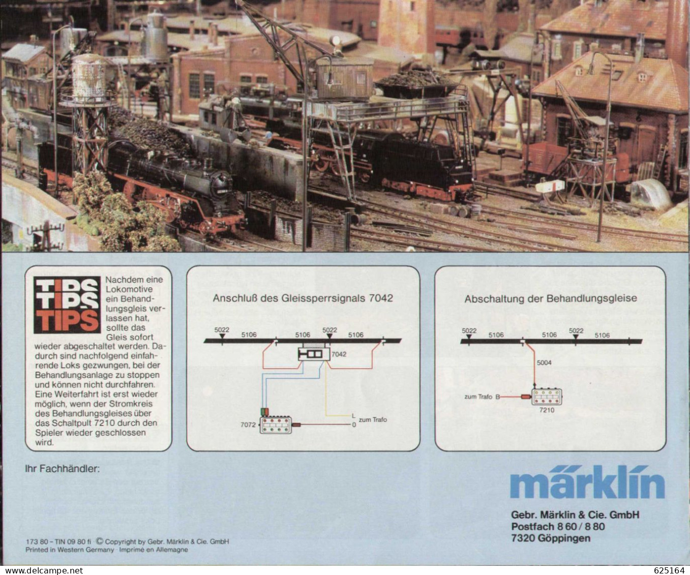 Catalogue MÄRKLIN 1980 Historisches Bahnbetriebswerk TIPS Dampf-Lokomotiven - Alemania